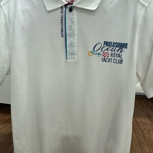 Paul & Shark White Polo with Blue and Yellow Accents